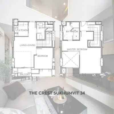 Duplex 2BR at The Crest Sukhumvit 34 with City View - 3